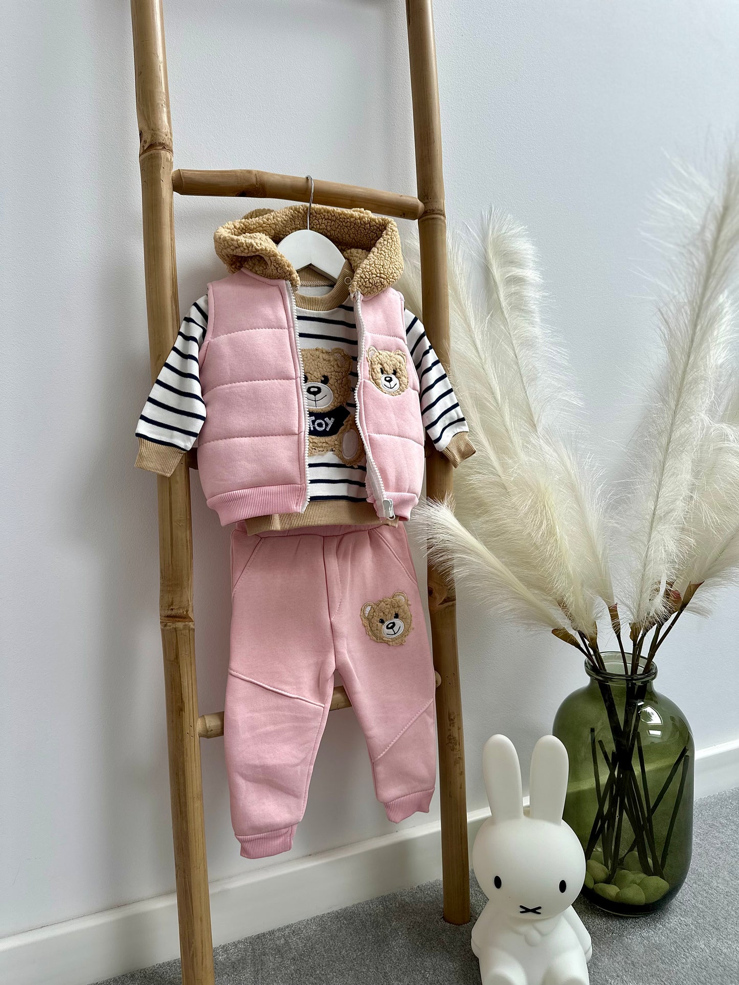 Costumașe din bumbac pentru copii - set cu pantaloni, hanorac și vestuță